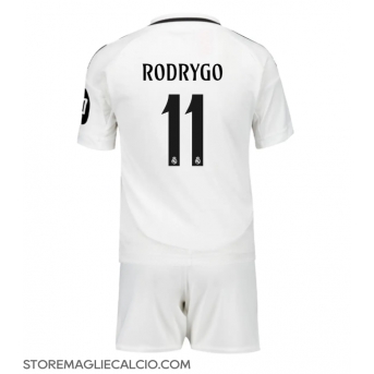 Real Madrid Rodrygo Goes #11 Maglia Gara Casa Repliche 2024-25 Bambino
